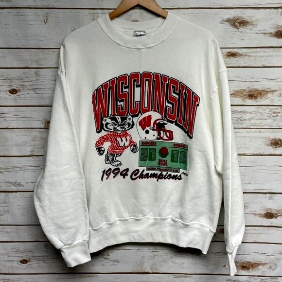1994 Wisconsin Badgers Rose Bowl Crewneck Sweatshirt, University of Wisconsin - Picture 1 of 2